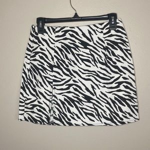Zebra Patterned Mini Skirt